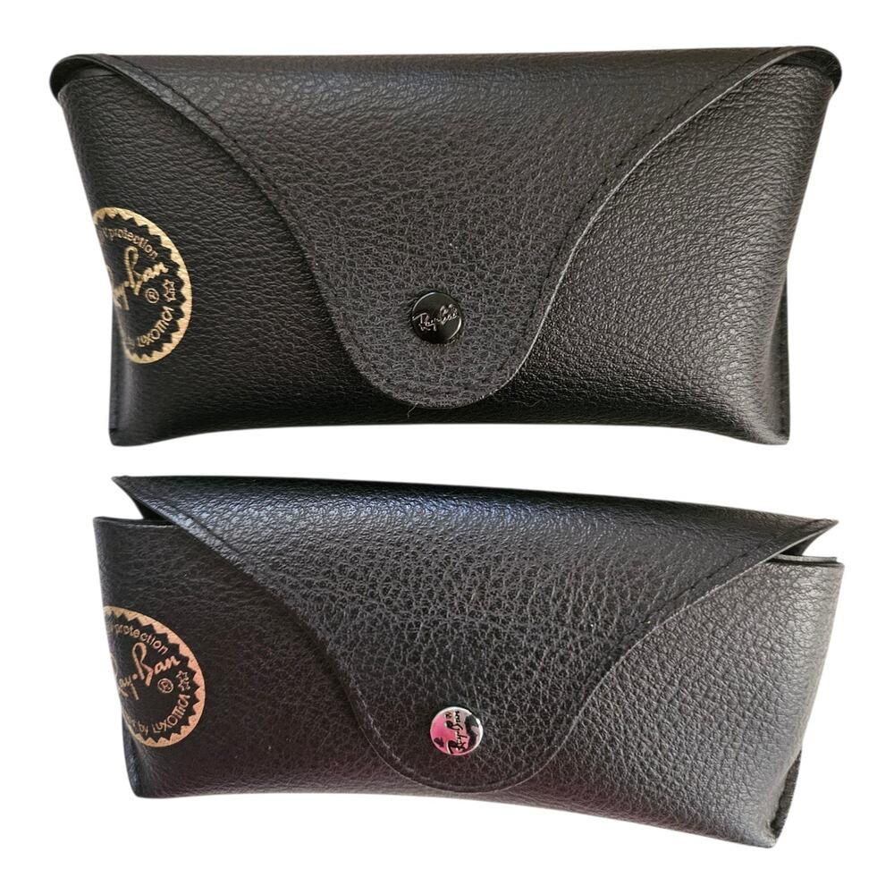Ray-Ban Sunglasses Glasses Case Only Black Textured Leatherette Snap Lot 2